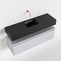 Toiletmeubel Mondiaz Andor | 100 cm | Meubelkleur Cale | Lex vrijhangend wastafel Urban Midden | Zonder kraangat