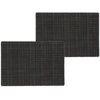 12x stuks stevige luxe Tafel placemats Liso zwart 30 x 43 cm