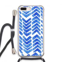 Blauwe pijlen: iPhone 8 Plus Transparant Hoesje met koord