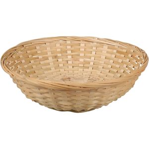 Broodmand rond - bamboe hout - D22 cm - mandje rotan/riet