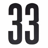 Hobby cijfers stickers - cijfer 33 - zwart - 10 cm - Huisvuil container - brievenbus