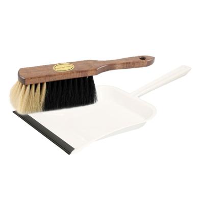 Benson White magic Stoffer en blik set - Handveger 29 cm - wit metalen stofblik - 24 x 39 cm