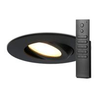 12x Napels inbouwspot - Zwart - Dimbaar - 360° Kantelbaar - 39mm inbouwdiepte - 8 Watt 570 lumen - 2700K warm wit- IP65 waterdicht - met dimmer en afstandsbediening