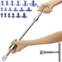 Xtrobb Auto deuk verwijderaar - zilver/zwart - staal - glijhamer - hamersteel - deukverwijderingsset