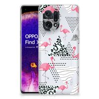 OPPO Find X5 TPU Hoesje Flamingo Triangle - thumbnail