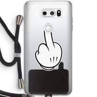 Middle finger white: LG V30 Transparant Hoesje met koord