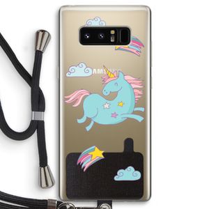 Vliegende eenhoorn: Samsung Galaxy Note 8 Transparant Hoesje met koord