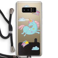 Vliegende eenhoorn: Samsung Galaxy Note 8 Transparant Hoesje met koord