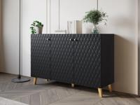 Dressoir FUKETTE 3 deuren grafiet/goud