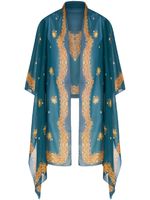 ETRO cape en soie à imprimé baroque - Bleu