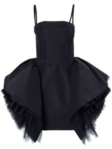 Carolina Herrera robe en soie à volants en tulle - Noir