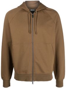 Zegna hoodie zippé à manches longues - Vert