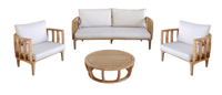 Mataro Loungeset - 4 stuks - Hout Acacia Licht Teak Look