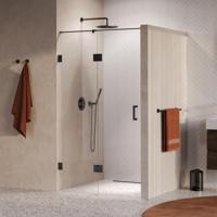 Brauer Void - Nisdeur - 2-Delig - Helder Glas - 110 x 200 cm - Omkeerbaar - met Draaideur 60 cm - Aan Glas - incl. Glascoating - PVD Gunmetal