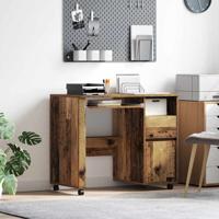 Bureau met Wielen Oud Hout 91 x 50 x 77 cm Bewerkt hout