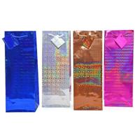 Flessen kado verpakking - metallic - 33 x 10 cm - Wijnfles/champagne fles inpakken