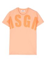 MSGM Kids t-shirt en coton à logo imprimé - Orange - thumbnail