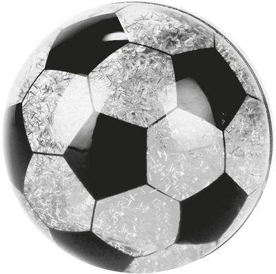 Moses stuiterbal met licht voetbal 6,5 cm zilver