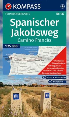 Wandelkaart - Pelgrimsroute (kaart) 133 Spanischer Jakobsweg | Kompass