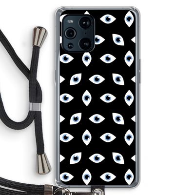 Eyes pattern: Oppo Find X3 Pro Transparant Hoesje met koord