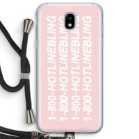 Hotline bling pink: Samsung Galaxy J5 (2017) Transparant Hoesje met koord