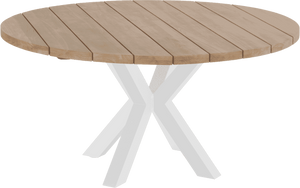 Hartman Ronde Tuintafel 'Stephanie' Teakhout, 150cm, kleur Naturel/Wit