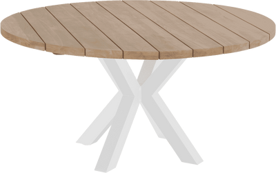 Hartman Ronde Tuintafel 'Stephanie' Teakhout, 150cm, kleur Naturel/Wit