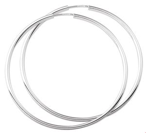 Oorringen Ronde buis zilver 2 x 50 mm
