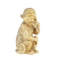 Wandornament Monkey goud - thumbnail