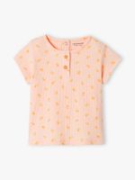 T-shirt van ribstof baby lichtroze - thumbnail