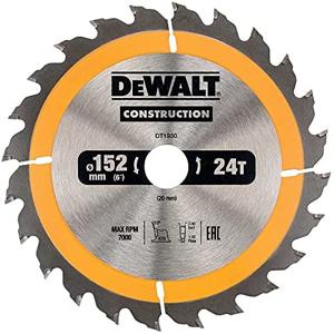 DeWalt Accessoires Cirkelzaagblad 152x20x24t, positief 10°, kerf 2,5mm - DT1930-QZ