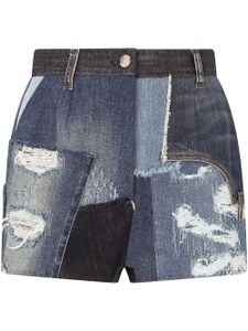 Dolce & Gabbana short en jean à design patchwork - Bleu