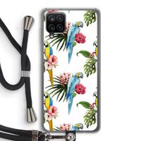 Kleurrijke papegaaien: Samsung Galaxy A12 Transparant Hoesje met koord