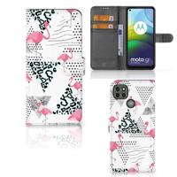 Motorola Moto G9 Power | Telefoonhoesje | Met pasjeshouder | Flamingo Triangle