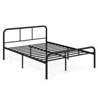 Tweepersoonsbed met Hoofd- en Voeteneinde Metalen Bed Bedframe Metalen Platformbed voor 140 x 190 cm Matras