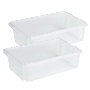 Sunware Opslagbox - 4 stuks - kunststof 30 liter transparant 59 x 39 x 17 cm