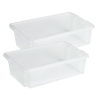 Sunware Opslagbox - 4 stuks - kunststof 30 liter transparant 59 x 39 x 17 cm
