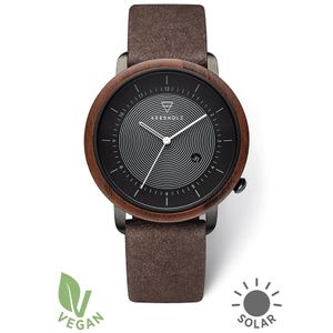 Kerbholz 4251240417721 Horloge Michel Walnut Tabacco Solar Vegan 42 mm