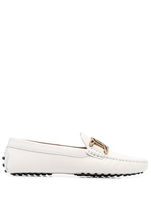 Tod's mocassins à détail de chaîne - Blanc