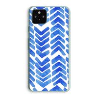 Blauwe pijlen: Google Pixel 5a 5G Transparant Hoesje Blauwe pijlen: Google Pixel 5a 5G Transparant Hoesje