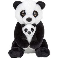 Pluche familie Zwart/witte Pandas knuffels van 22 cm - thumbnail