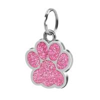 5 PC'S metalen huisdier tag zink legering identiteitskaart footprint belettering dog tag (roze)