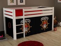 Bed ALIZE halfhoogslaper 90x200 cm witte pijnboom tent pirates of the Caribbean Bed ALIZE halfhoogslaper 90x200 cm witte pijnboom tent pirates of the Caribbean