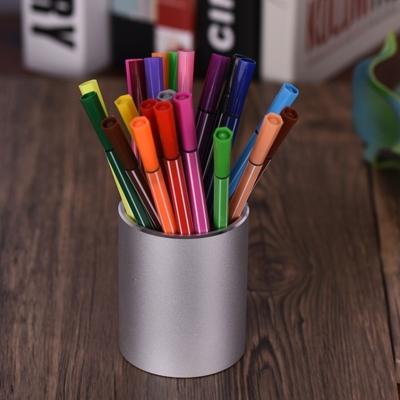 Aluminium ronde Bureau potlood houder container organisator briefpapier Gift (Sliver)