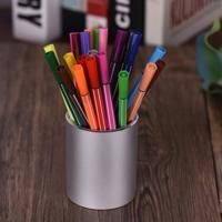 Aluminium ronde Bureau potlood houder container organisator briefpapier Gift (Sliver)