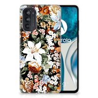 TPU Case voor Motorola Moto G52/G82 Dark Flowers - thumbnail