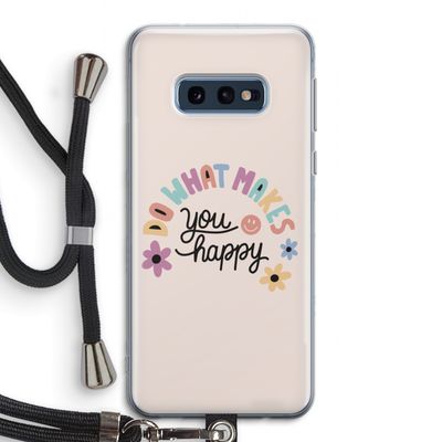 Happy days: Samsung Galaxy S10e Transparant Hoesje met koord