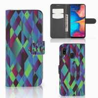 Samsung Galaxy A30 Book Case Abstract Green Blue