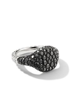 David Yurman bague en or blanc 18ct en chevrons à ornements - Argent