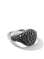 David Yurman bague Chevron en or blanc 18ct pavée de diamants (10 mm) - Argent